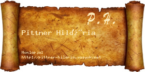 Pittner Hilária névjegykártya